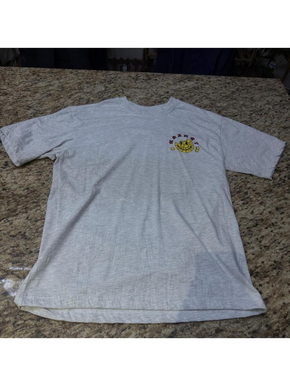Market Men's Grey and White Tshirt